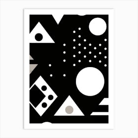 Abstract Black And White Pattern 1 Art Print