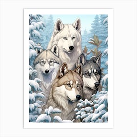 Wolf Pack Scenery 4 Art Print