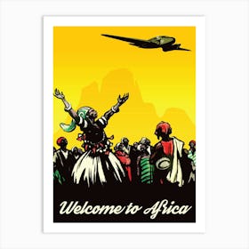 Travel to Africa By plane Art Print