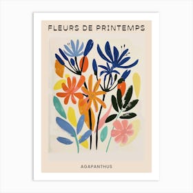 Spring Floral French Poster  Agapanthus 3 Art Print