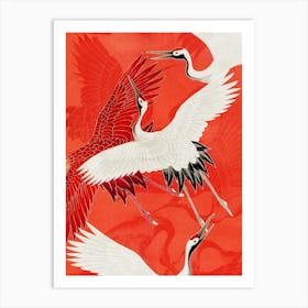 Japanese Cranes Art Print