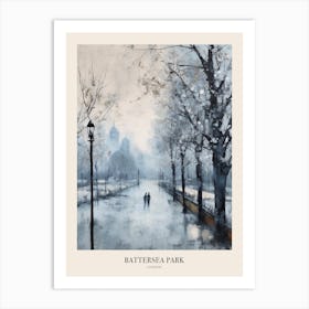 Winter City Park Poster Battersea Park London 1 Art Print