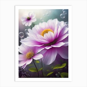 Flowers And Bubbles Art Print