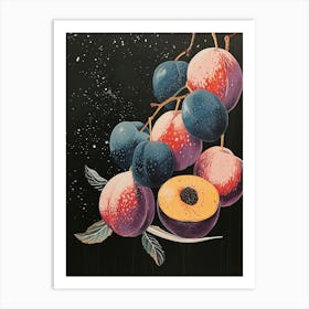 Art Deco Inspired Fruit On The Branch Art Print