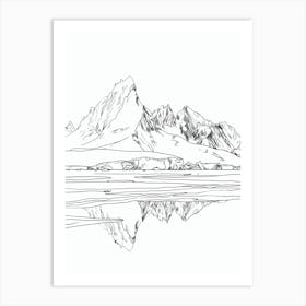 Vinson Massif Antarctica Line Drawing 8 Art Print