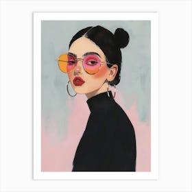 Girl In Sunglasses 15 Art Print