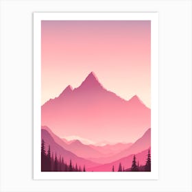 Misty Mountains Vertical Background In Pink Tone 57 Art Print