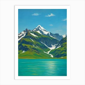 Vanoise National Park France Blue Oil Painting 1  Art Print