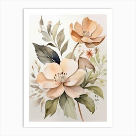 Watercolor Flowers 7 Art Print