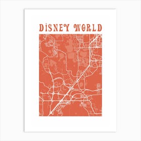 Disney World Florida Map Poster 1 Art Print