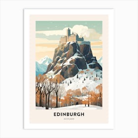 Vintage Winter Travel Poster Edinburgh Scotland 5 Art Print