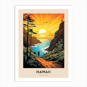 Kalalau Trail Hawaii 1 Vintage Hiking Travel Poster Art Print