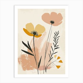 Reykjavik Flower Market Boho Minimalist Style Art Print