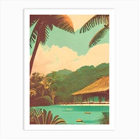 Panglao Island Philippines Vintage Sketch Tropical Destination Art Print