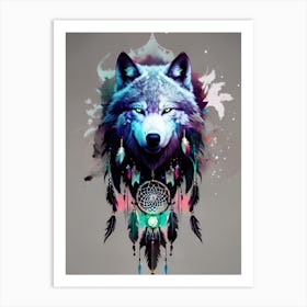 Wolf Dreamcatcher 5 Art Print