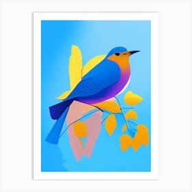 Bluebird Pop Matisse 2 Bird Art Print