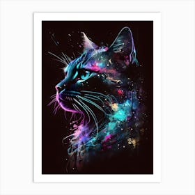 Colourful Cat Art Print