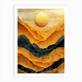 Sun abstraction painting Art Print