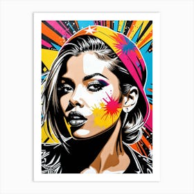 Graffiti Mural Of Beautiful Hip Hop Girl 91 Art Print