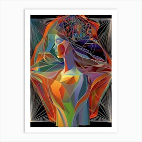 Portrait of a woman, beautiful, intricate, "Peace" Art Print