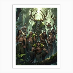 Druids In The Forest Art Print