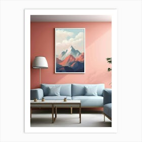 Mountains Abstract Minimalist 3 Art Print