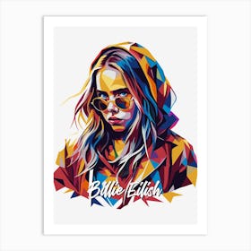 Billie Eilish 02 Portrait Music WPAP Pop Art Art Print