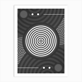 Abstract Geometric Glyph Array in White and Gray n.0092 Art Print