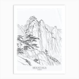 Mount Hua China Color Line Drawing 6 Poster Art Print