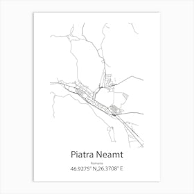 Piatra Neamt,Romania Minimalist Map Art Print