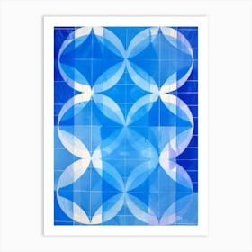 Abstract Blue Tile Pattern Art Print