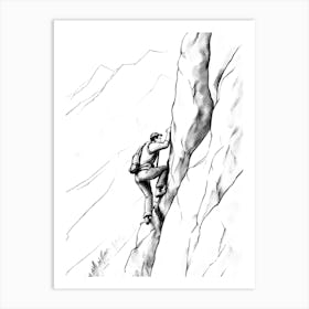 Climber On A Cliff Art Print