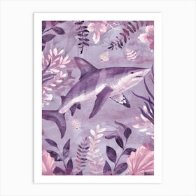 Purple Dogfish Shark Illustration 1 Art Print