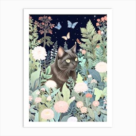 Cat In The Garden Art Print