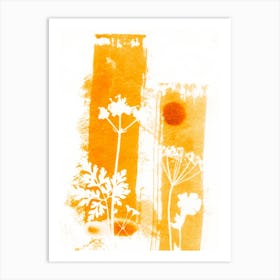 Summer Flower Stripes 3 Art Print