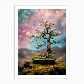 Bonsai Tree On A Rock Art Print