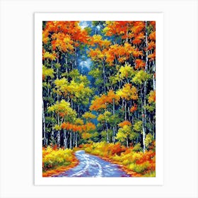 Autumn Forest Road Art Print