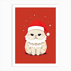 Santa Cat 4 Art Print