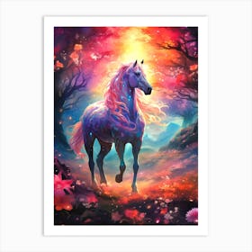 Horse In The Forest Art Print