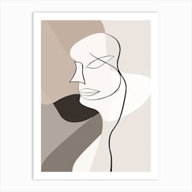 Face Line Art Abstract 1 Art Print