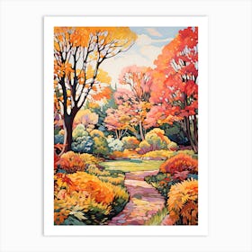 Monets Garden, Usa In Autumn Fall Illustration 1 Art Print