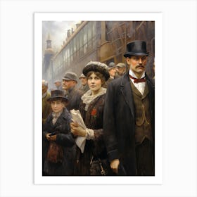 Titanic Family Boarding Oil Painting 1 Art Print