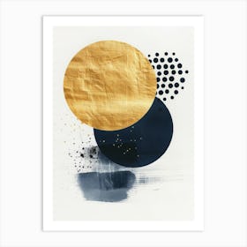 Gold And Black Circles 1 Art Print