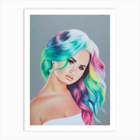 Demi Lovato Colourful Illustration Art Print