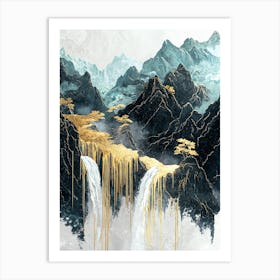 Carpathian Golden Peaks - Textured Elegance Art Print