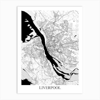 Liverpool White Black Art Print