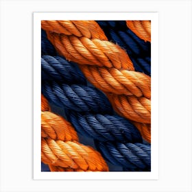 Blue And Orange Ropes 3 Art Print