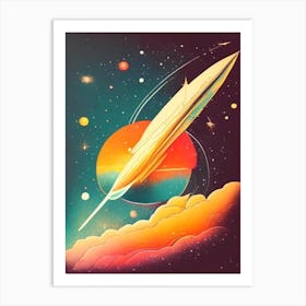 Galaxies Vintage Sketch Space Art Print