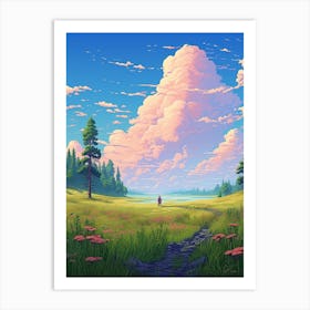 Prairie Landscape Pixel Art 1 Art Print