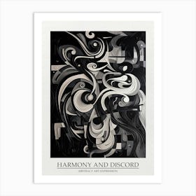 Harmony And Discord Abstract Black And White 5 Poster Art Print